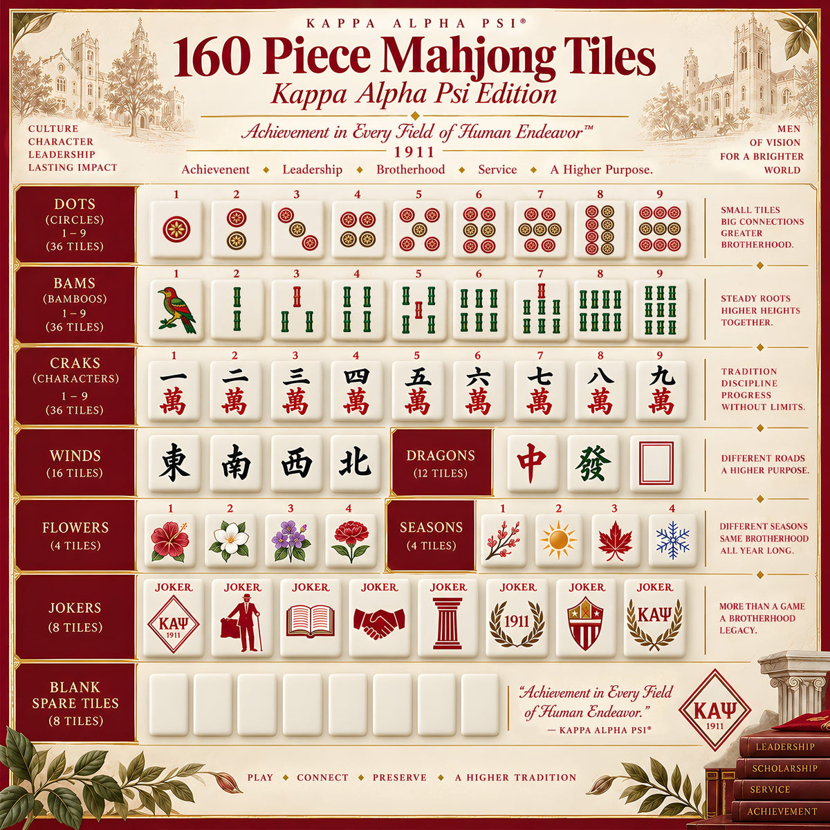 Premium KPAP Mahjong Tiles Set TNSM
