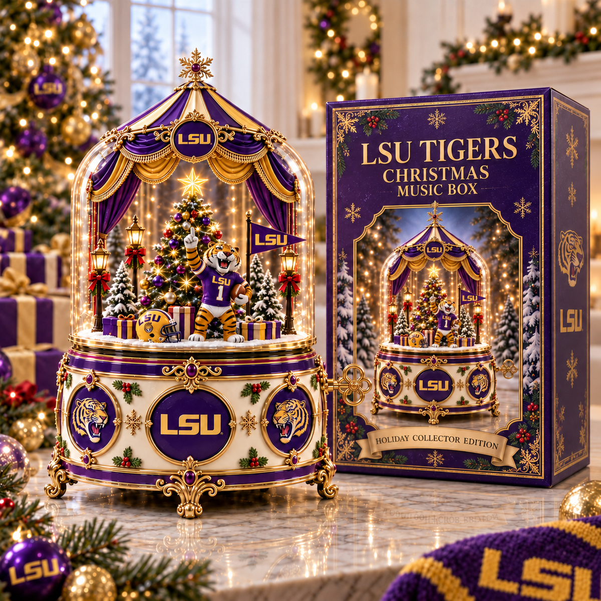 LSU Premium Chrismas collector music box PTT