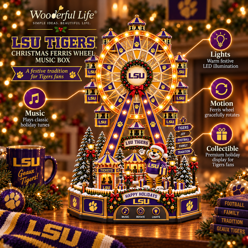 LSU Premium Christmas Carousel Music Box BMD