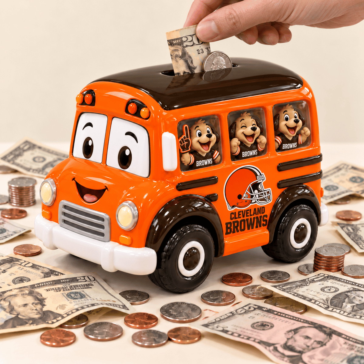 CLVB School Bus Piggy Bank DNBN