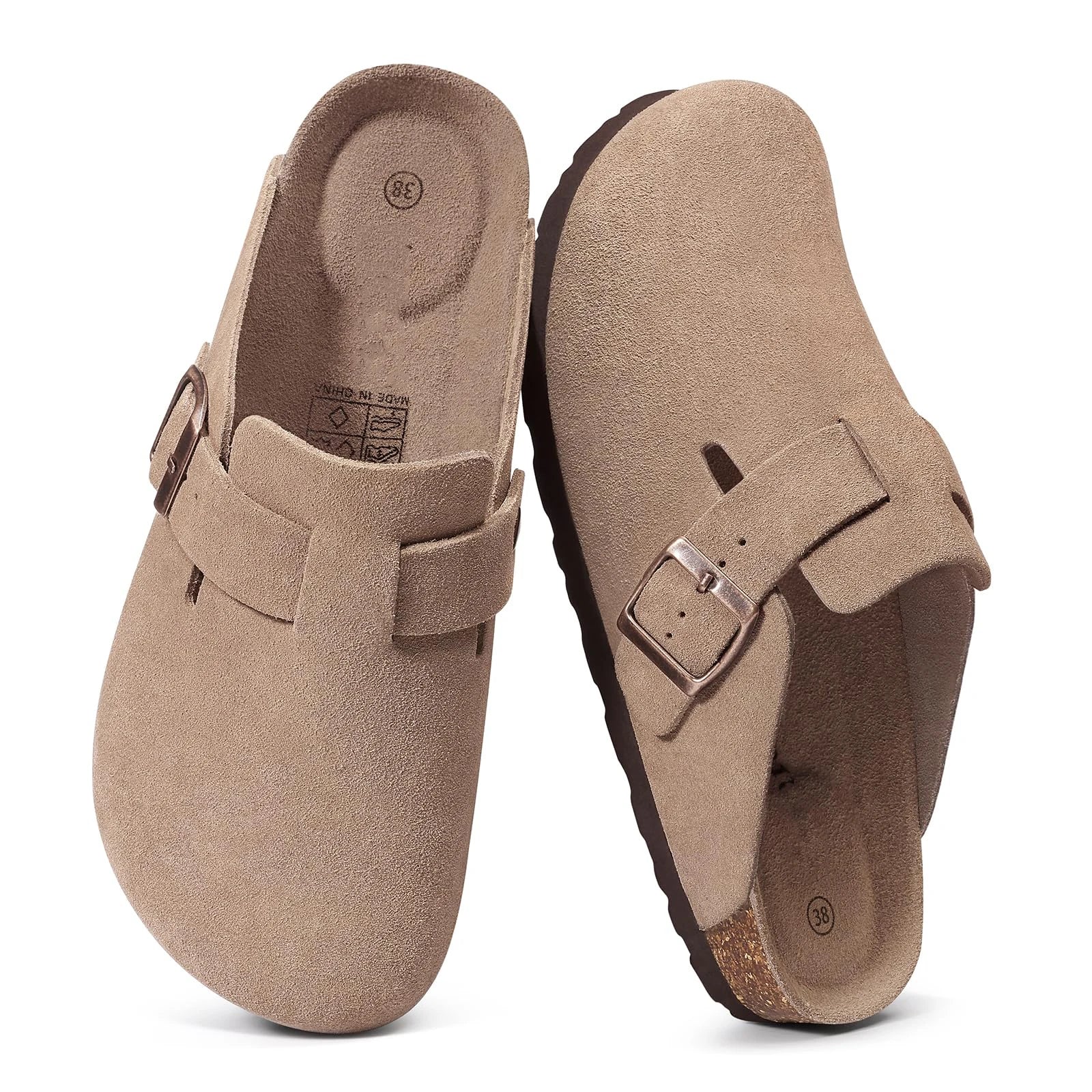CRACOMIN Women Classic Clogs Cork Footbed Slippers Slip-on Cork Sandals Feamle Unisex Beach Shoes Outdoor Men Mules And Clogs