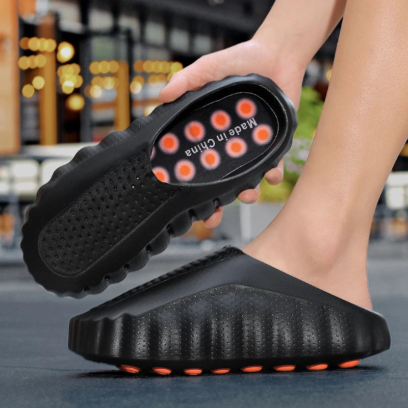 New Men Summer Sandals  Baotou for Men and Women Anti Slip Beach Shoes Outdoor Water Wading Shoes Slippers Men